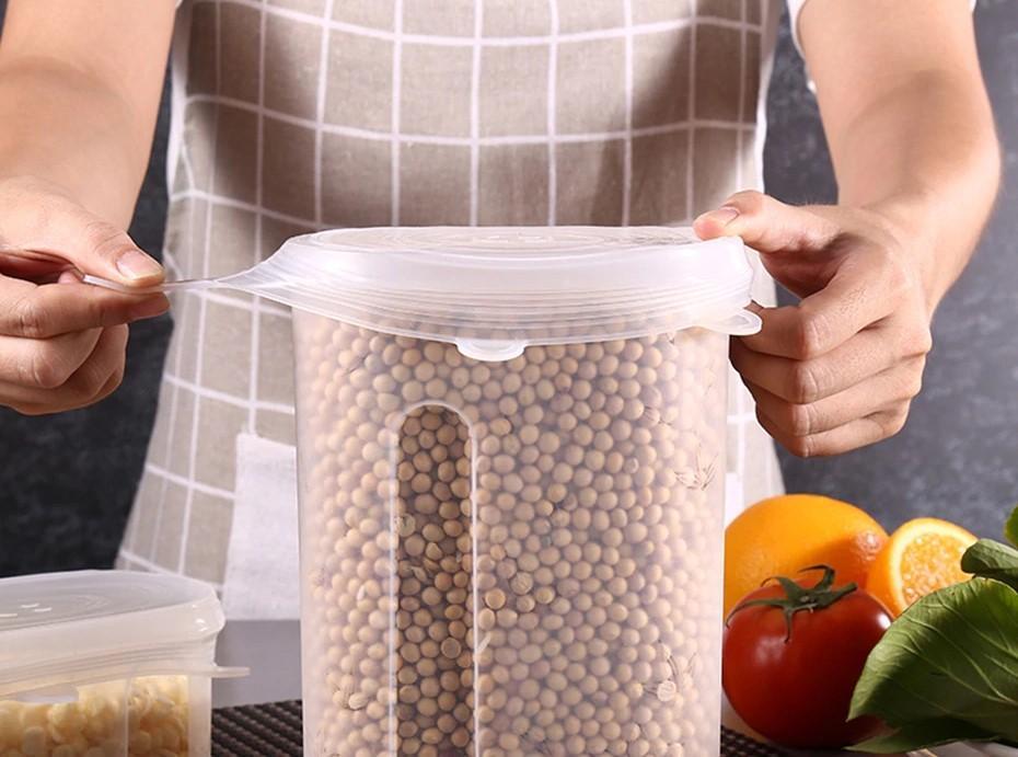 Premium Reusable Microwave/Dishwasher/Freezer Safe Silicone Stretch Lids ( PACK OF 6 )