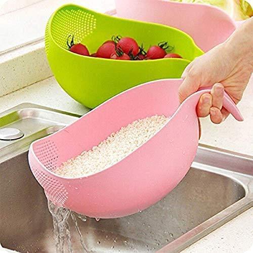 Rice Bowl Plastic Fruit Bowl Thick Drain Basket with Handle