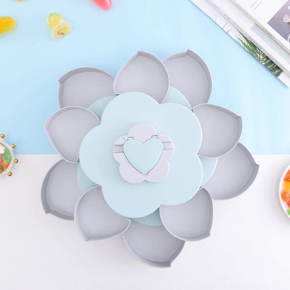 2 Layer 10 Grid Candy Storage Flower Shape Rotating Box