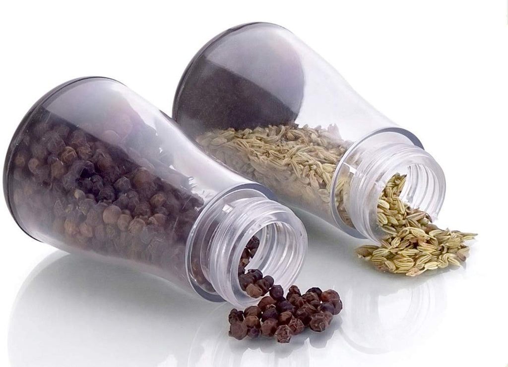Premium 8 Piece Multipurpose Revolving Plastic Spice Storage Rack Jar Condiment Set