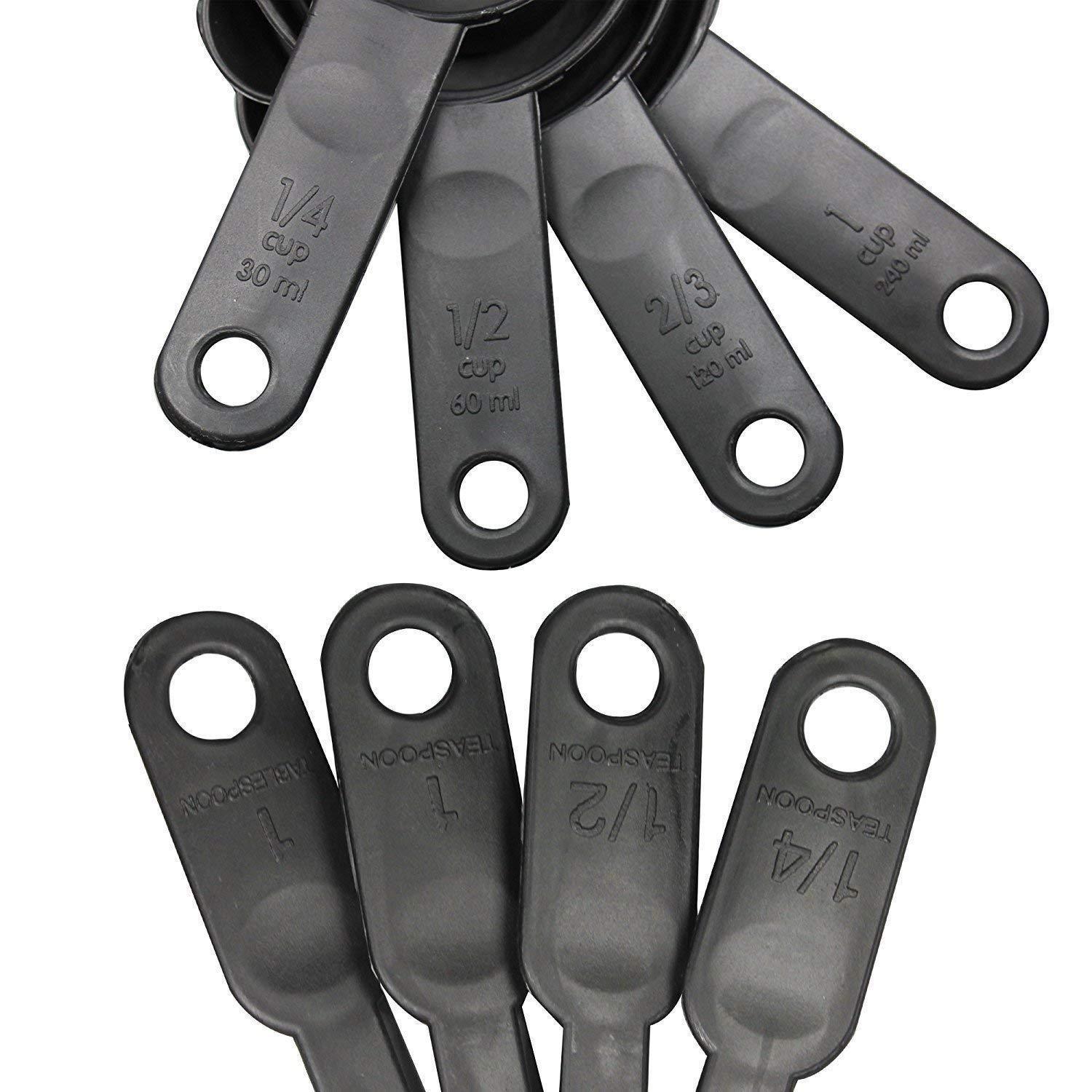 Measuring Cups and Spoons, 8-Pieces ( Black )