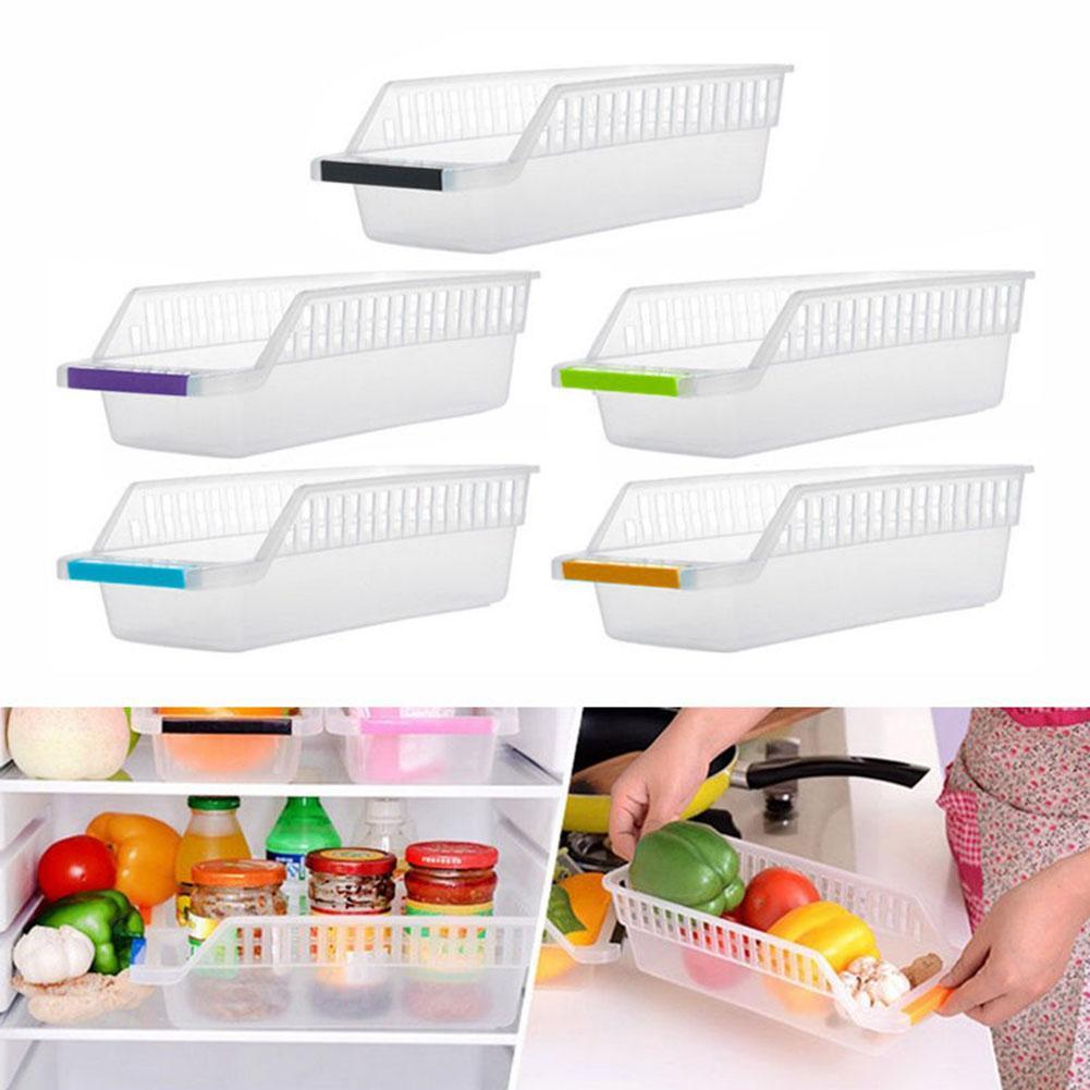 Home Kitchen Fridge  Organizer Slide Rack Storage (PACK OF 4 MULTI COLOR )