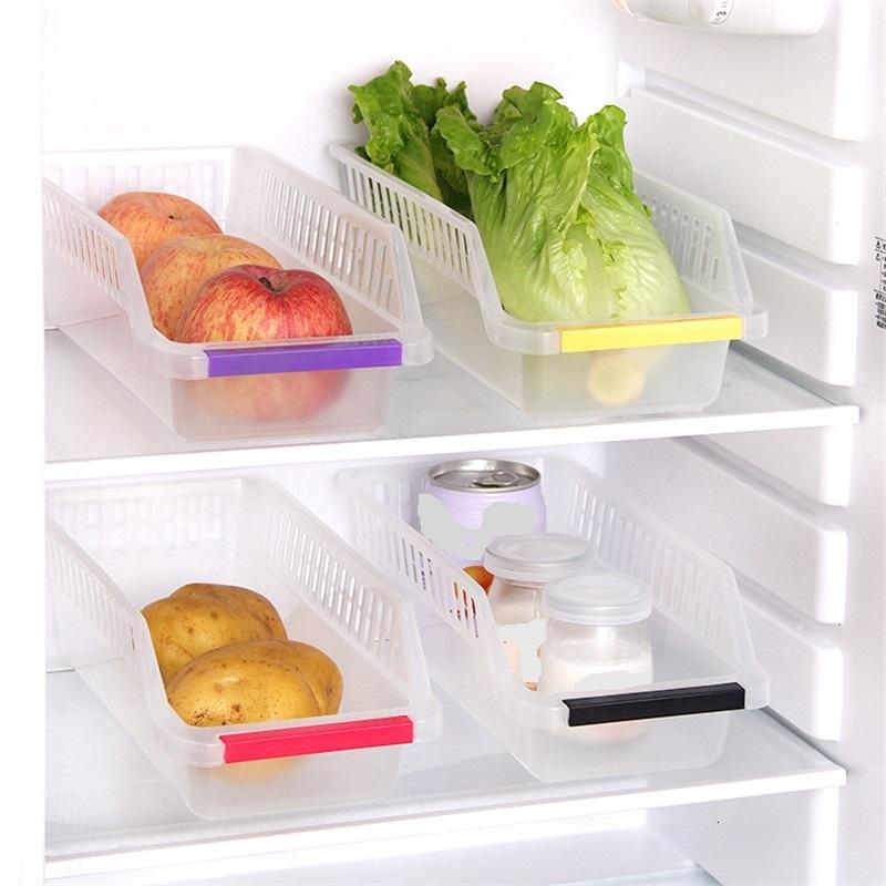 Home Kitchen Fridge  Organizer Slide Rack Storage (PACK OF 4 MULTI COLOR )