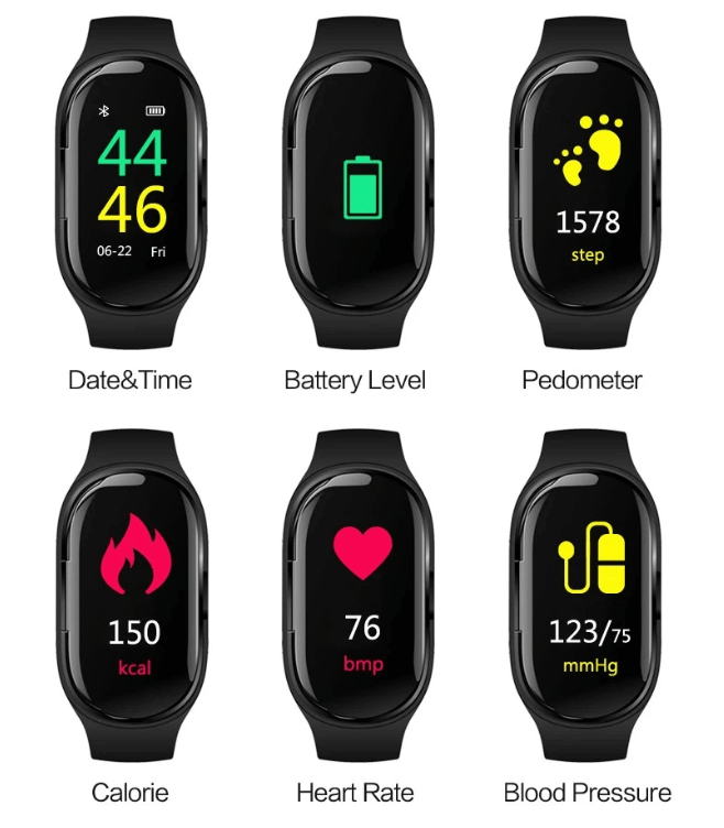 Smart Watch With Bluetooth Earphones
