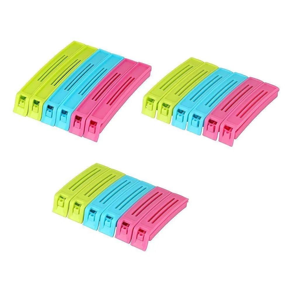 Food Snack Bag Pouch Clip Sealer Multi color ( PACK OF 18 )