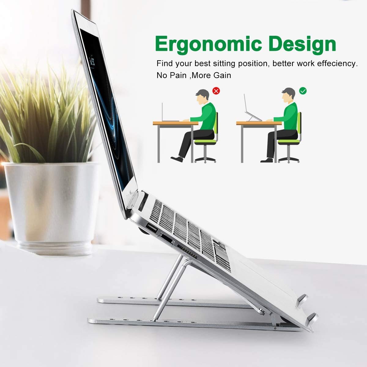 Adjustable & Portable Aluminum Laptop Stand
